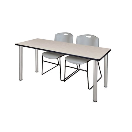 Kee Rectangle Tables > Training Tables > Kee Table & Chair Sets, 66 W, 24 L, 29 H, Maple MT6624PLBPCM44GY